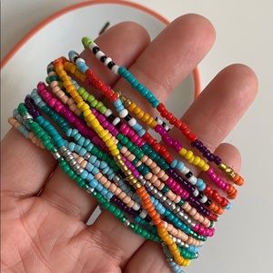 Set of 4 Colorful Stackable Beaded Bracelets